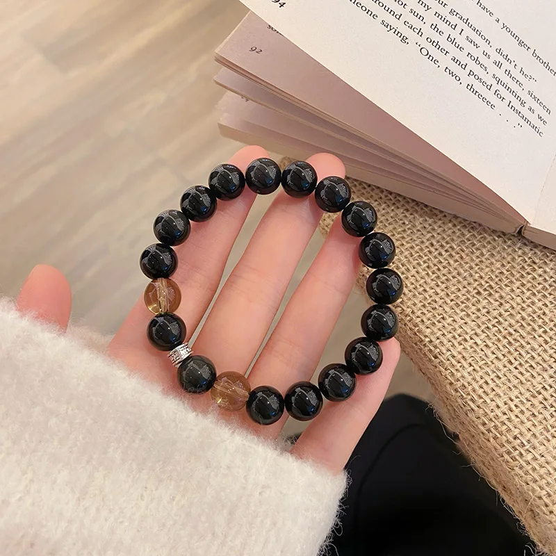 Light Luxury Minority Design Sense Simple Personality Artistic Retro Chinese Style Obsidian Xingshi NAFU Bracelet