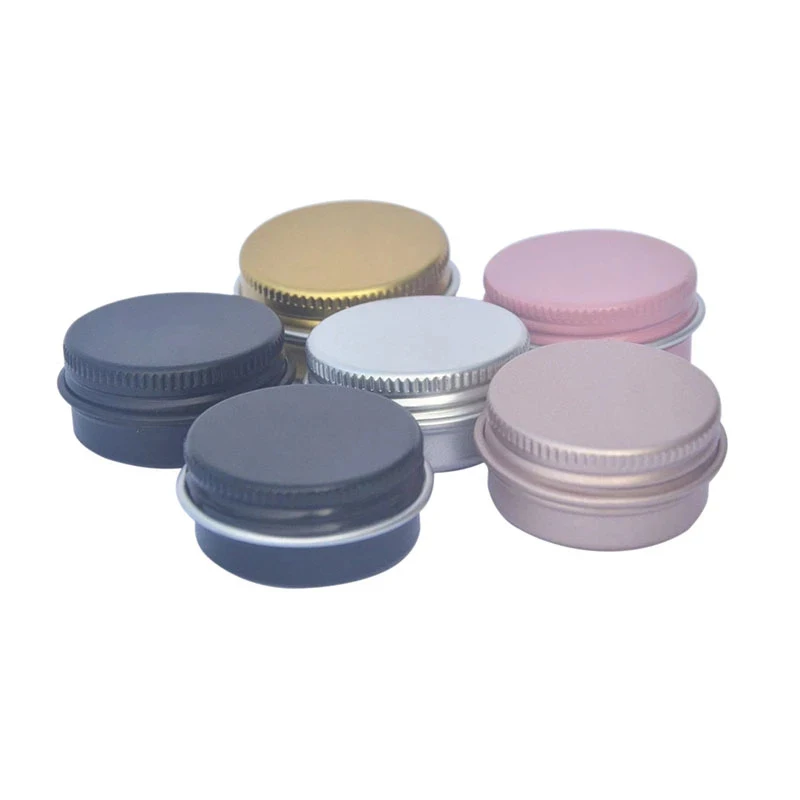 10pcs 5/10/15ml Mini Small Aluminum Tin Jars Metal Empty Storage Box Refillable Bottle Screw Top Cosmetic Storage