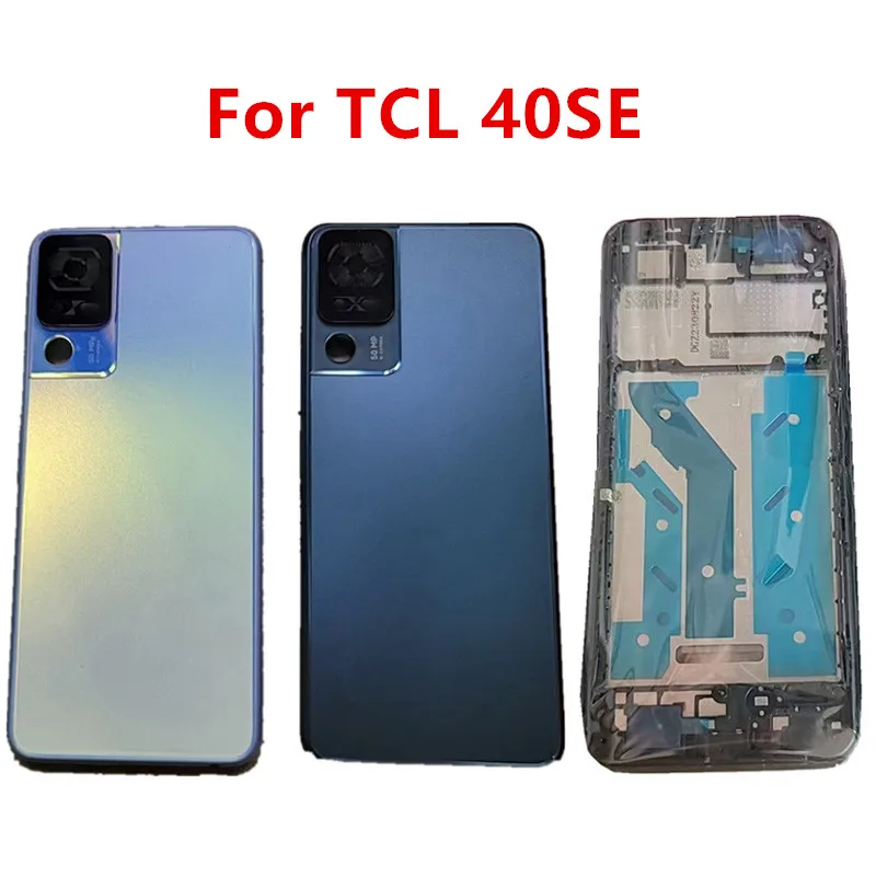 

Корпус 40SE для TCL 40 SE, 4G, 6,75 дюйма, Крышка батарейного отсека, передняя средняя рамка, ремонт, Замена задней двери, задняя фотокамера, объектив