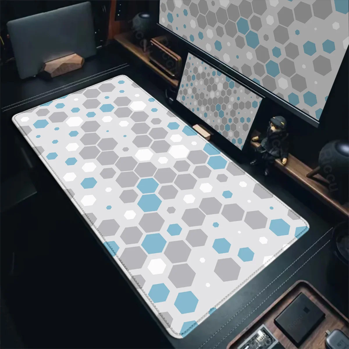 40x90cm Rubber Large Mousepad Hexagon Geometric Art Game Mouse Pad For Gamer Laptop Table Decoration Office Non-slip Deskmat Rug