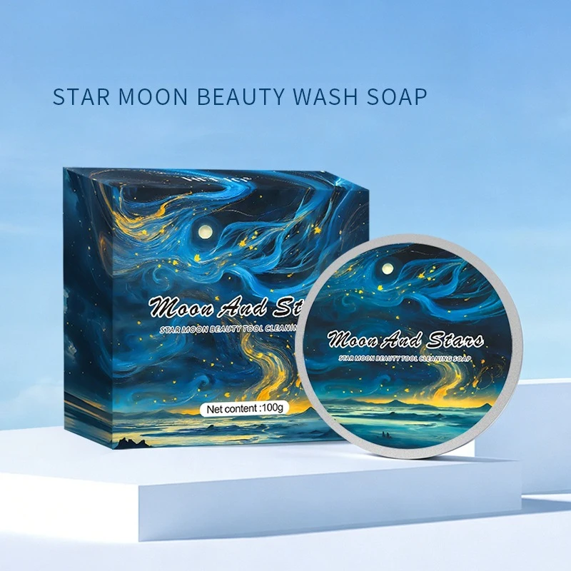 

Мыло для чистки кистей для макияжа с силиконовой чистящей подушечкой, твердое мыло для очистки кистей в форме сердца и луны для косметических инструментов