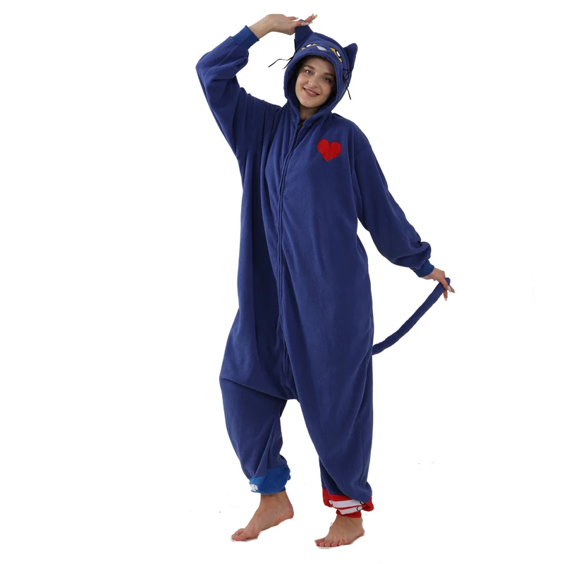 Full Body Clothes Kigurumi Cat Onesies For Adults Fleece Cosplay Costume Anime Sleepwear One-Piece Pijamas Christmas Halloween