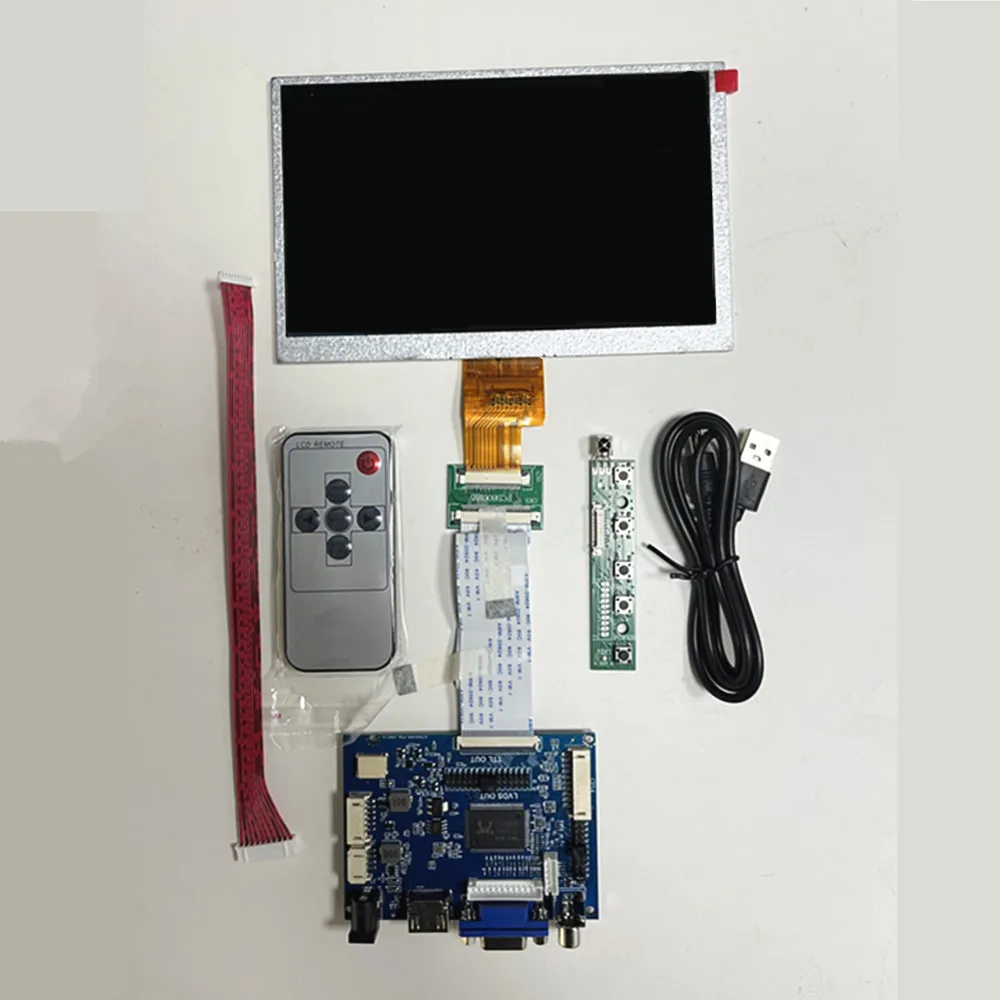 

7-inch 1024*600 Screen LCD display driver board control 2AV/VGA/HDMI-compatible for Raspberry Pi portable monitor mini computer