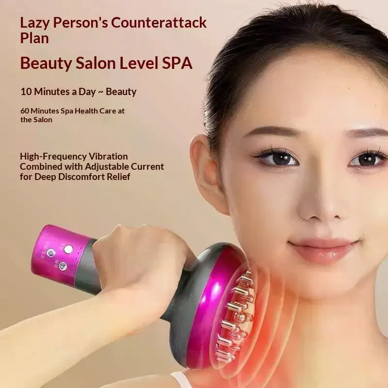 

Handheld Electric Lymphatic Drainage Machine Meridian Body Abdominal Massage Brush With Adjustable Guasha Hot Compress