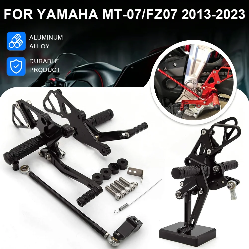 MT-07 FZ-07 13-23 For Yamaha MT07 FZ07 MT FZ 07 2013 2014 2015 2016-2023 CNC Adjustable Rearset Footpeg Footrest Rear Set