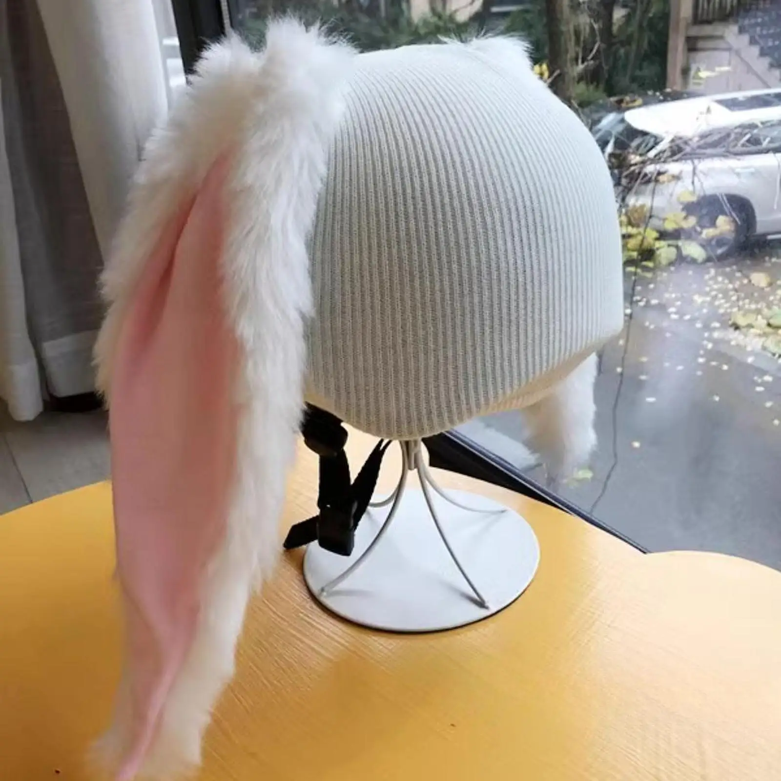 غطاء خوذة تزلج على الجليد على شكل آذان أرنب، ملحقات محمولة أنيقة على شكل رسوم كرتونية للتزلج #5