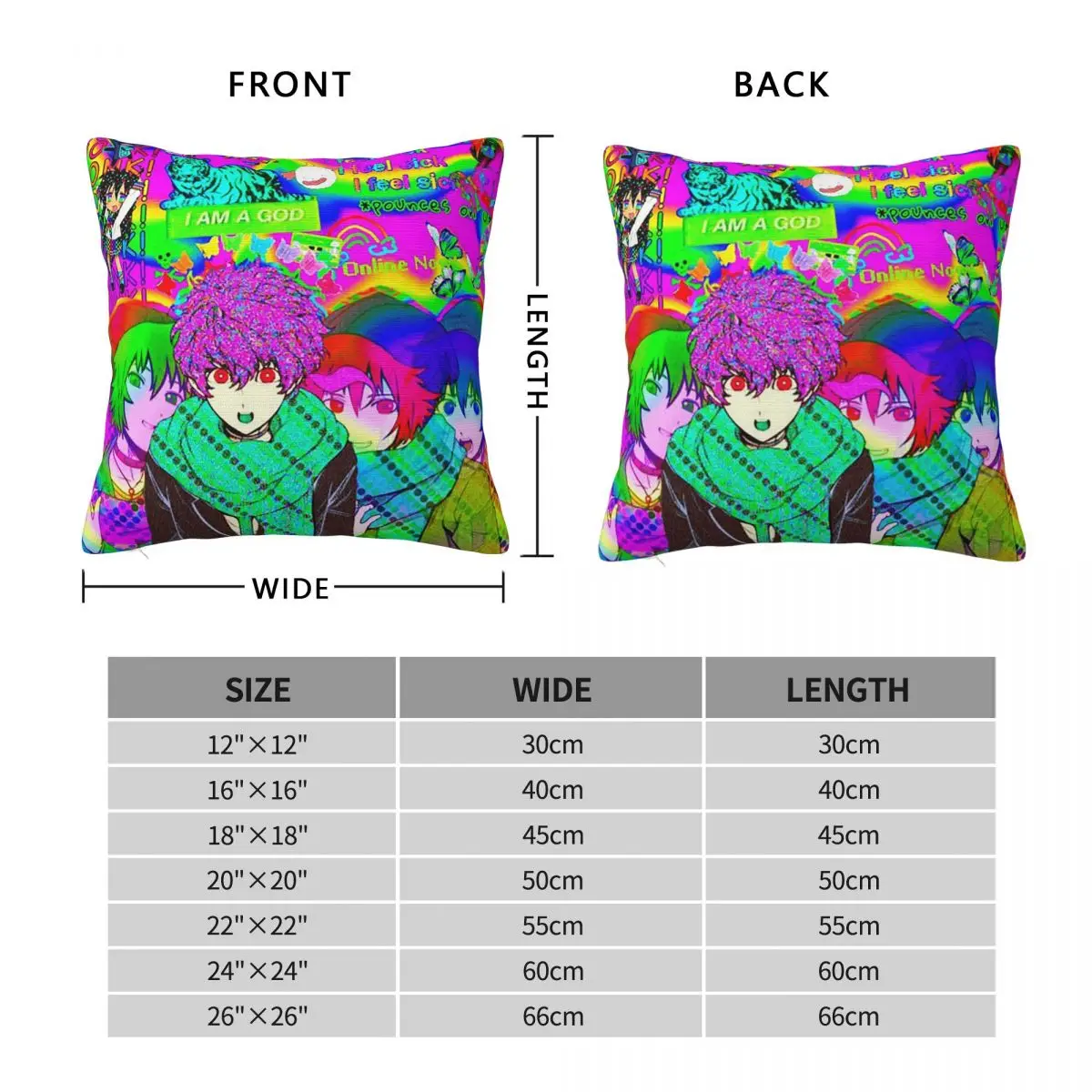 Your Turn To Die Anime Plaid Pillowcase Soft Fabric Cushion Cover Decor Cartoon Collage Throw Pillow Case Cover Home Zipper 18\