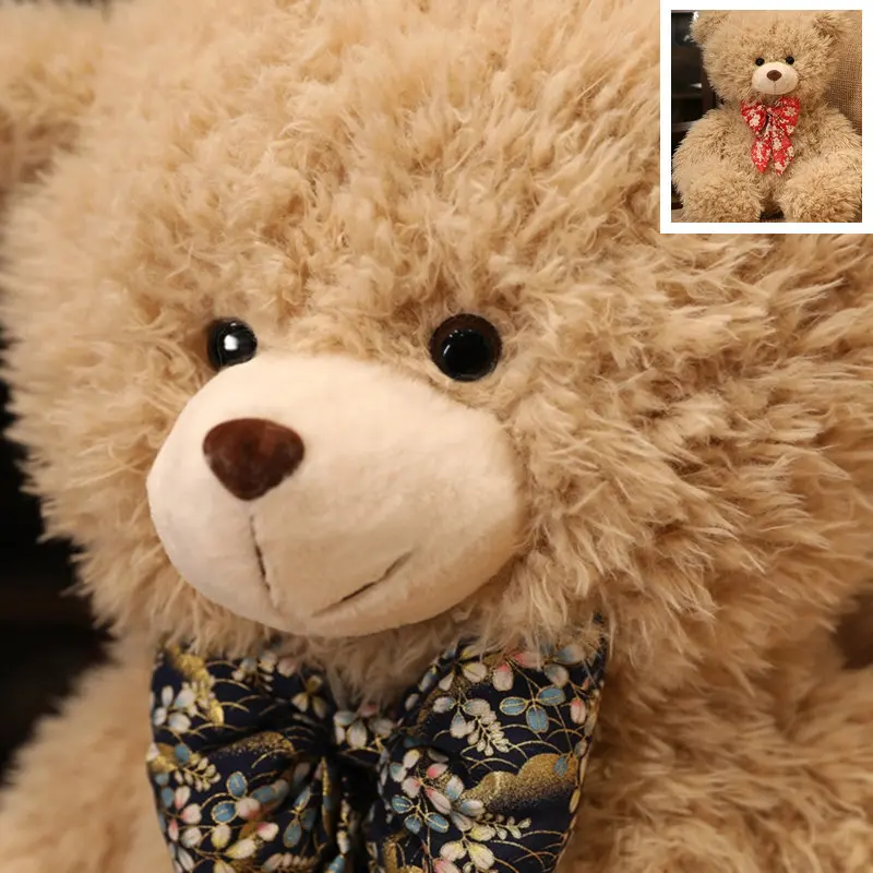 Soft Ferry Long Plush Teddy Brown Bear Plushie Stuffed Animals Bowtie Bears Hug Throw Pillow GiantToys Doll for Kids Birthday