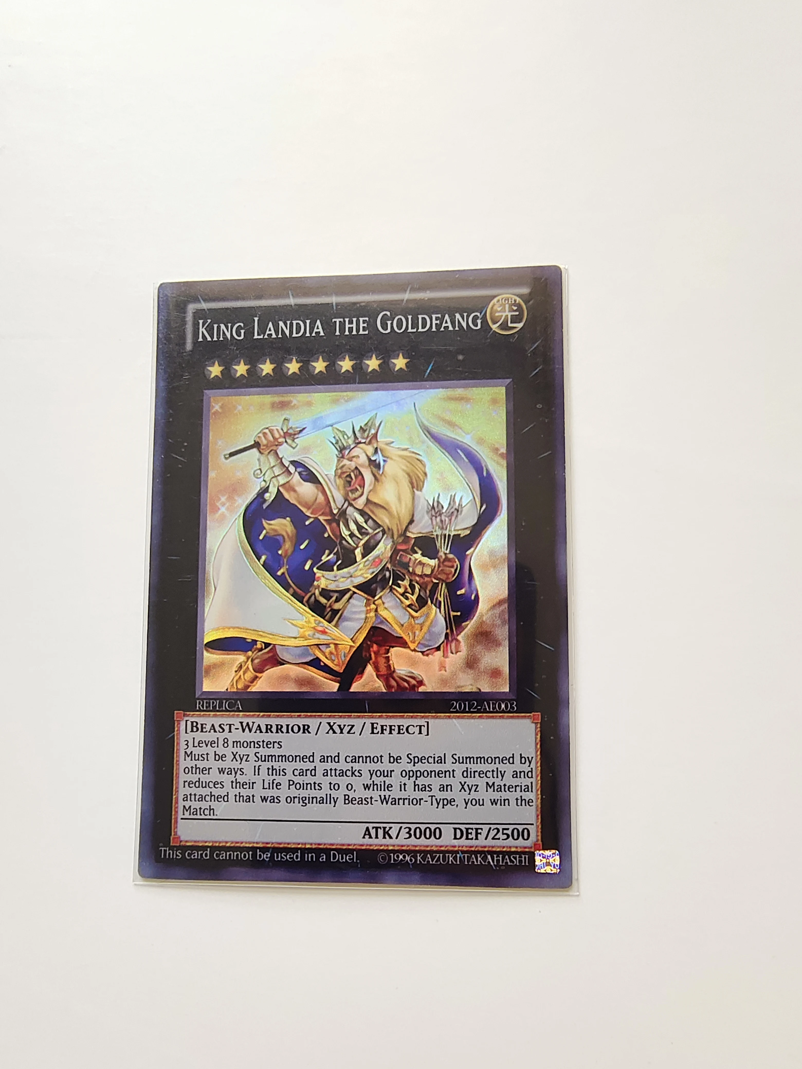 Yu Gi Oh Ultra Rare/UR TCG King Landia the Goldfang(2011-EN001)(2012-AE003) English Gift Collection Toy Card (Not Original)