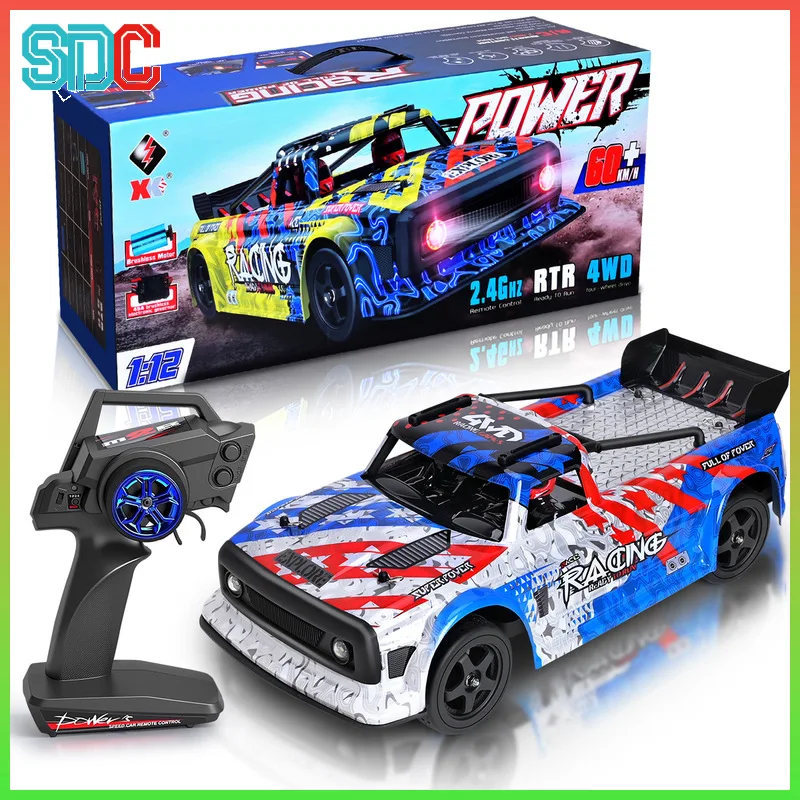سيارة مسطحة كهربائية ذات دفع رباعي بمقياس 1:12 لعبة تحكم عن بعد بدون فرش للأطفال مع سرعة عالية 60 كم/ساعة وصلت حديثًا