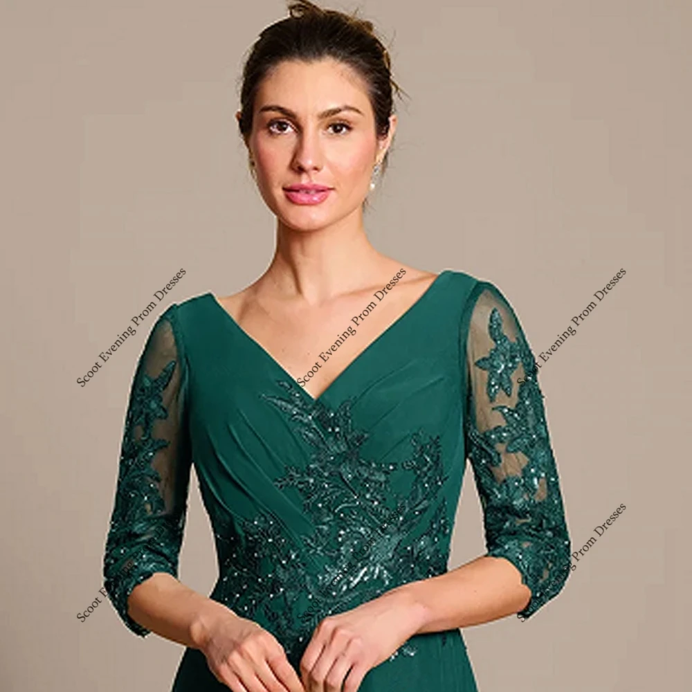 فساتين أم العروس الحديثة مع شيفون نصف كم فساتين حفلات الزفاف للنساء لصيف 2025 رداء الشاطئ الجديد De Soirée