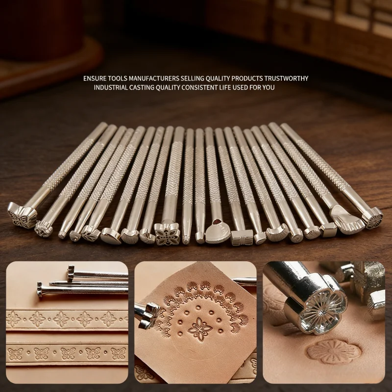 Craftsmanship DIY Leather Tools Leather Carving Printing Tools 20 piece set Printing Punching Leather Leather Bag Carving Knocki