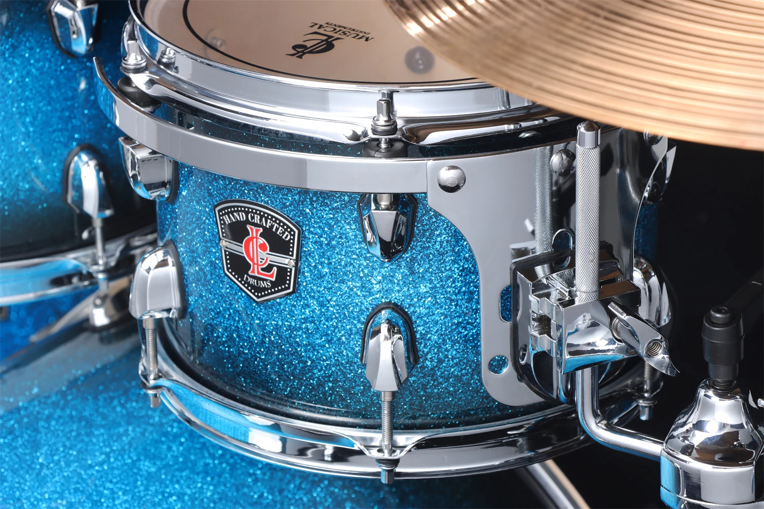 Factory wholesale Stage performance Black blue Bicolor gradient portable drum set high quality drum set