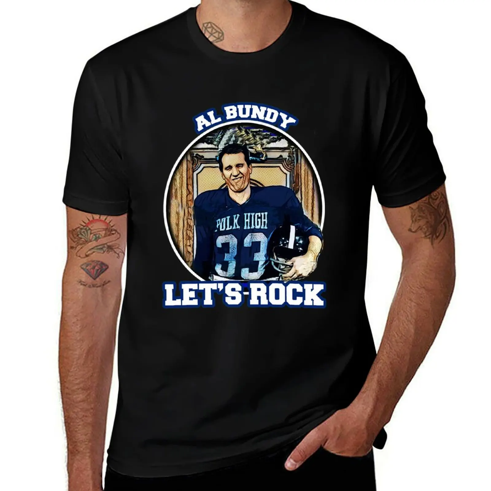 

Al Bundy - Lets Rock T-Shirt oversized funny costumes blue archive cute tops T-shirt men