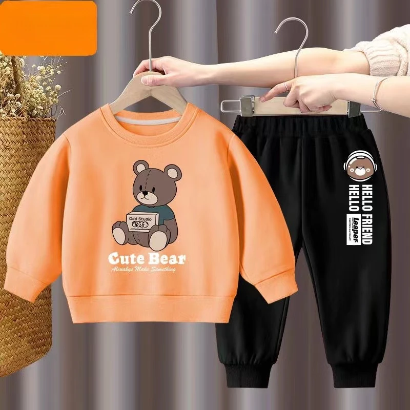 Autumn Baby Boy Clothes Set Kid Astronaut Printed Sweatshirts Pullover Top And Pants 2pcs Suit Children Girls Fashion Tracksuits