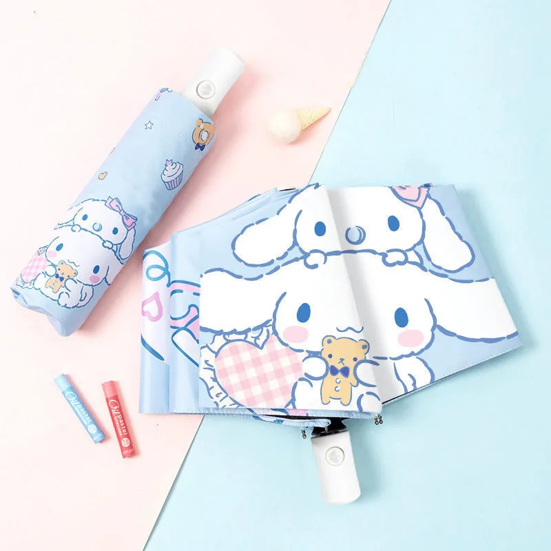 

Sanrio Cinnamoroll Umbrella Cartoon Kuromi My Melody Fully Automatic Folding Portable for Boys and Girls Students Safe Umbrella