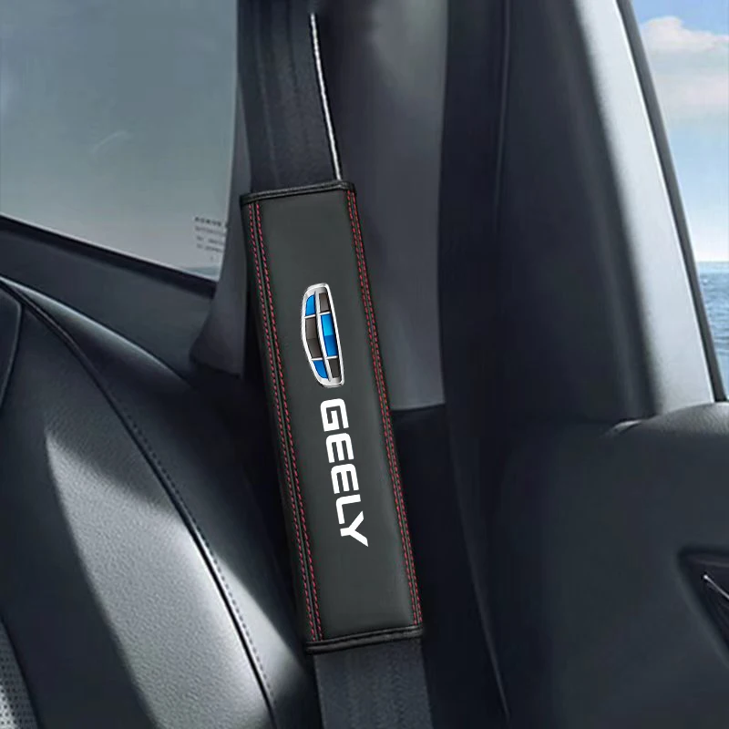 2 قطعة بو الجلود مقعد السيارة حزام الكتف حزام غطاء التأمين حزام غطاء لجيلي Monjaro Coolray Emgrand EC7 X7 X3 X6 EX3 السيارات