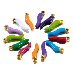 5pcs Pepper Charms Stainless Steel Enamel Simulated Vegetables Earrings Pendant for Necklaces DIY Jewelry Making Supplies Bulk