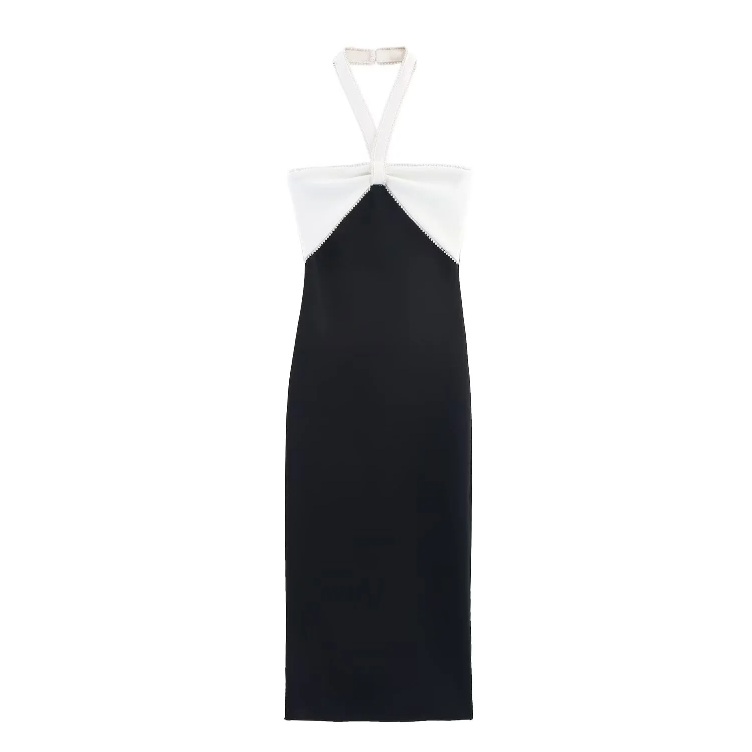 European and American 2025 Summer New Product Women's Fashion Style socialite bow decoration elastic MIDI dress