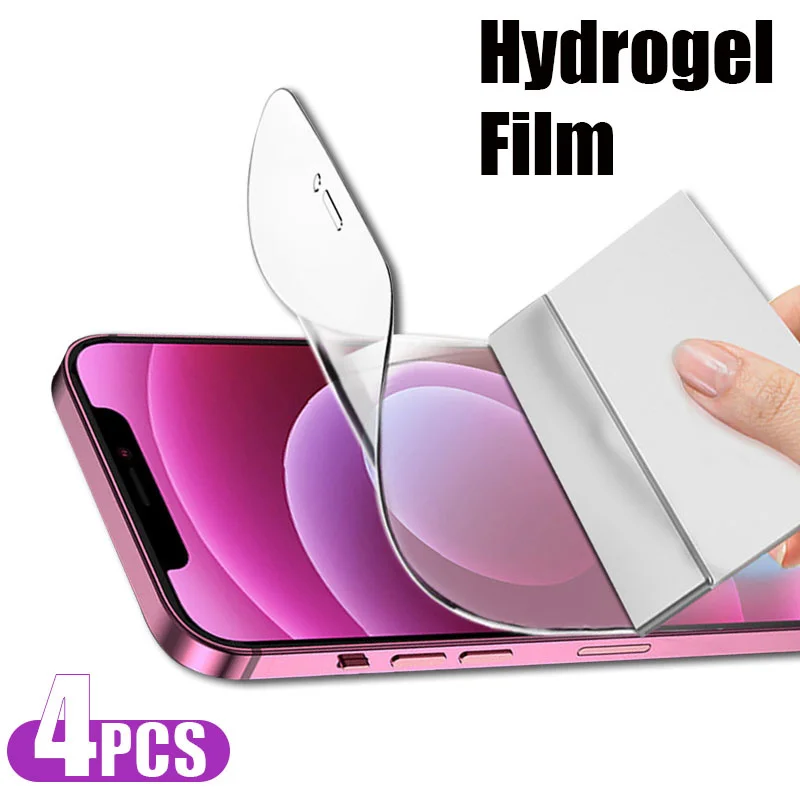 4pcs curved Hydraulic film for iphone 12 i12 pro max 12 mini screen protector film for iphone 11 i11 pro max x xs xr xs max