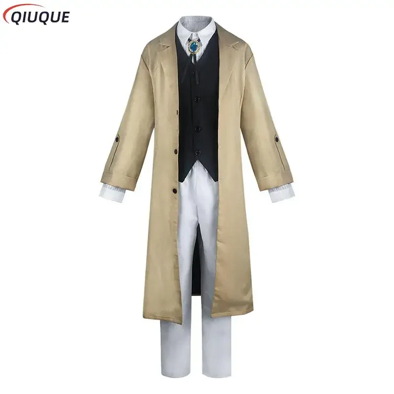 Anime Bungo Stray Dogs Armed Detective Agency Osamu Dazai Cosplay Kostüm Perücke Komplettset für Männer