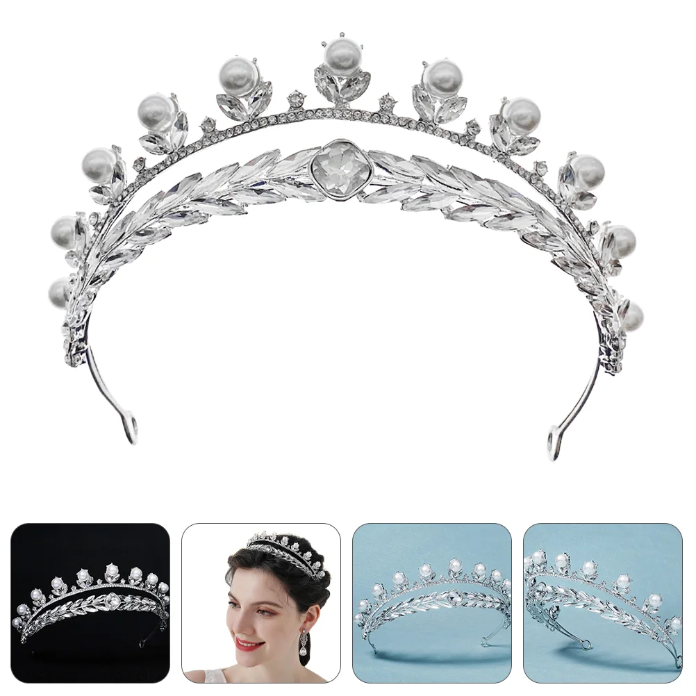 Ucho Rhinestone korona stylowa opaska do włosów biżuteria Flash wesele nakrycia głowy stop elegancka tiara szykowna panna młoda