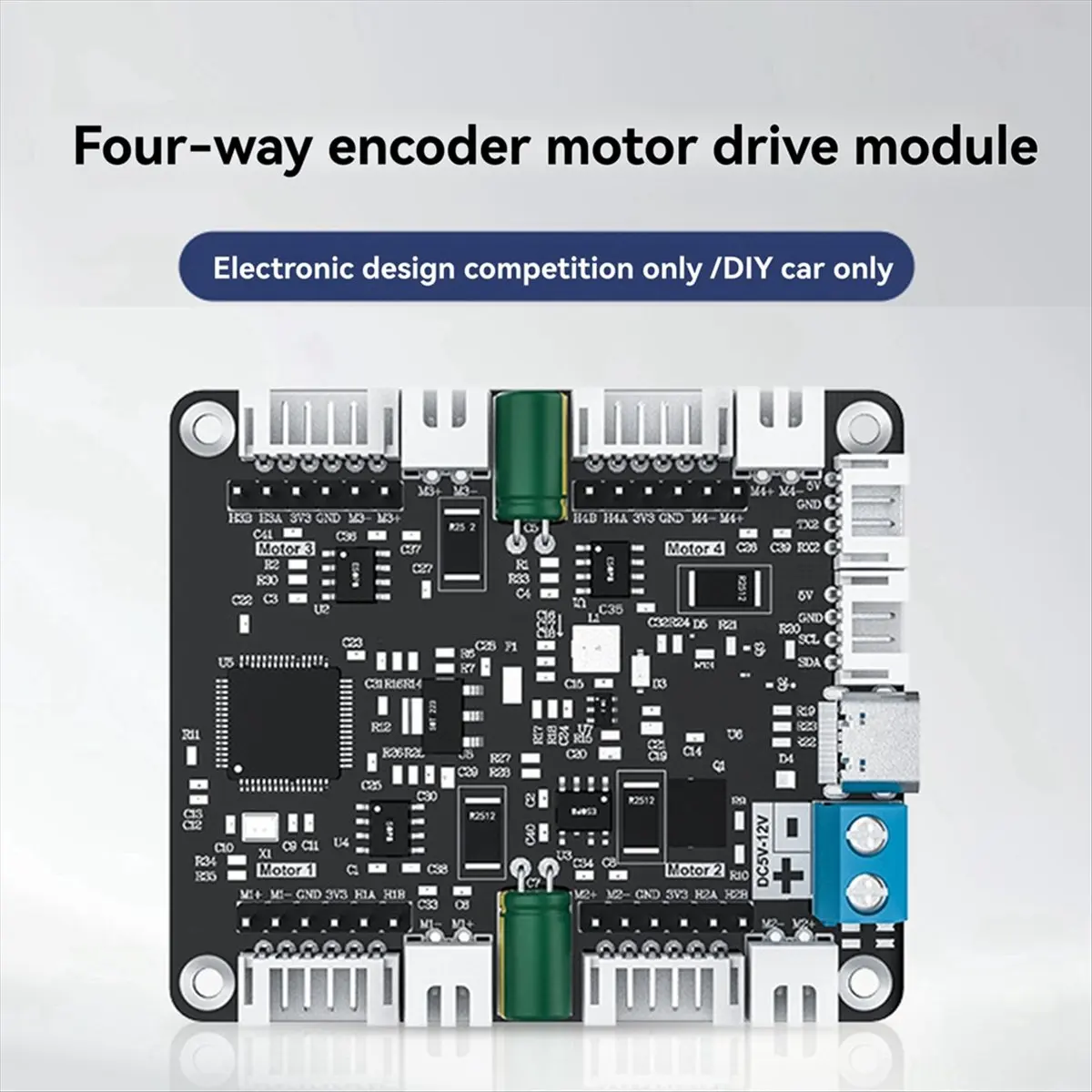 popop Encoder Motor Driver Board Kit Four-Channel AT8236 Controller Board Module for STM32, Raspberry Pi, Jetson Controllers