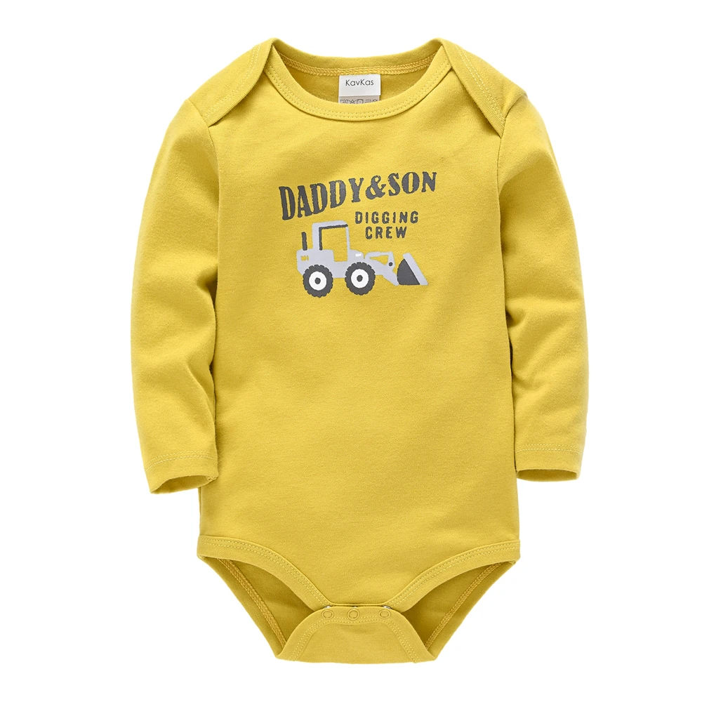 Kavkas Baby Boy Bodyusit 100% Cotton Cool Print Long Sleeve Newborn Clothes 0-24 Months Infant Clothing