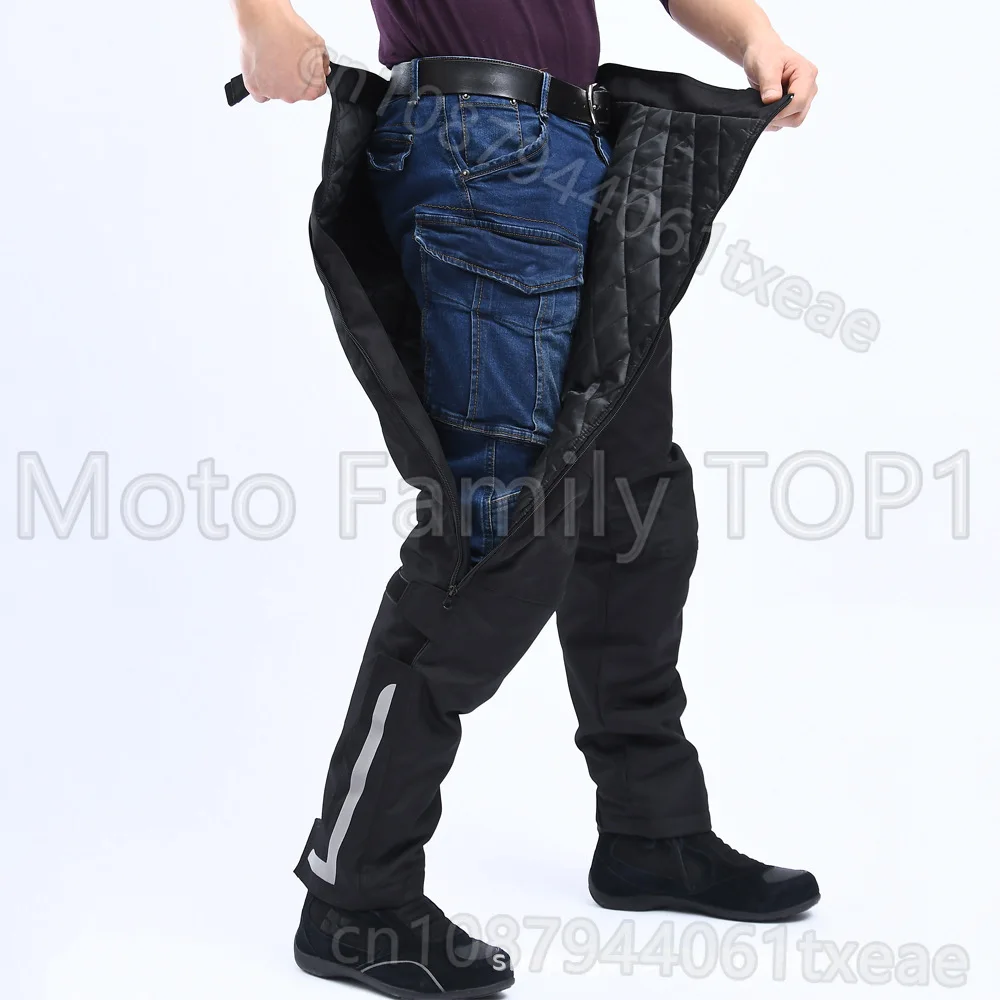 

Мотоциклетные ветрозащитные брюки, мужские велосипедные брюки с защитой от падения, теплые брюки со съемным лобовым стеклом, весна-зима