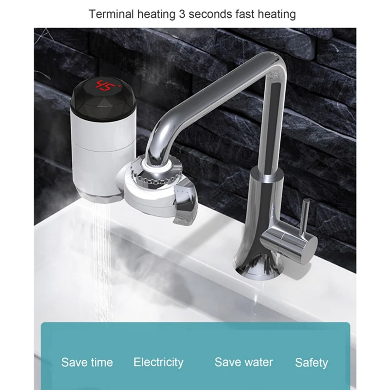 Electric Instant Water Heater Instant Hot Water Faucet for Bathroom Basin Faucet Instantaneous Water Heater EU Plug