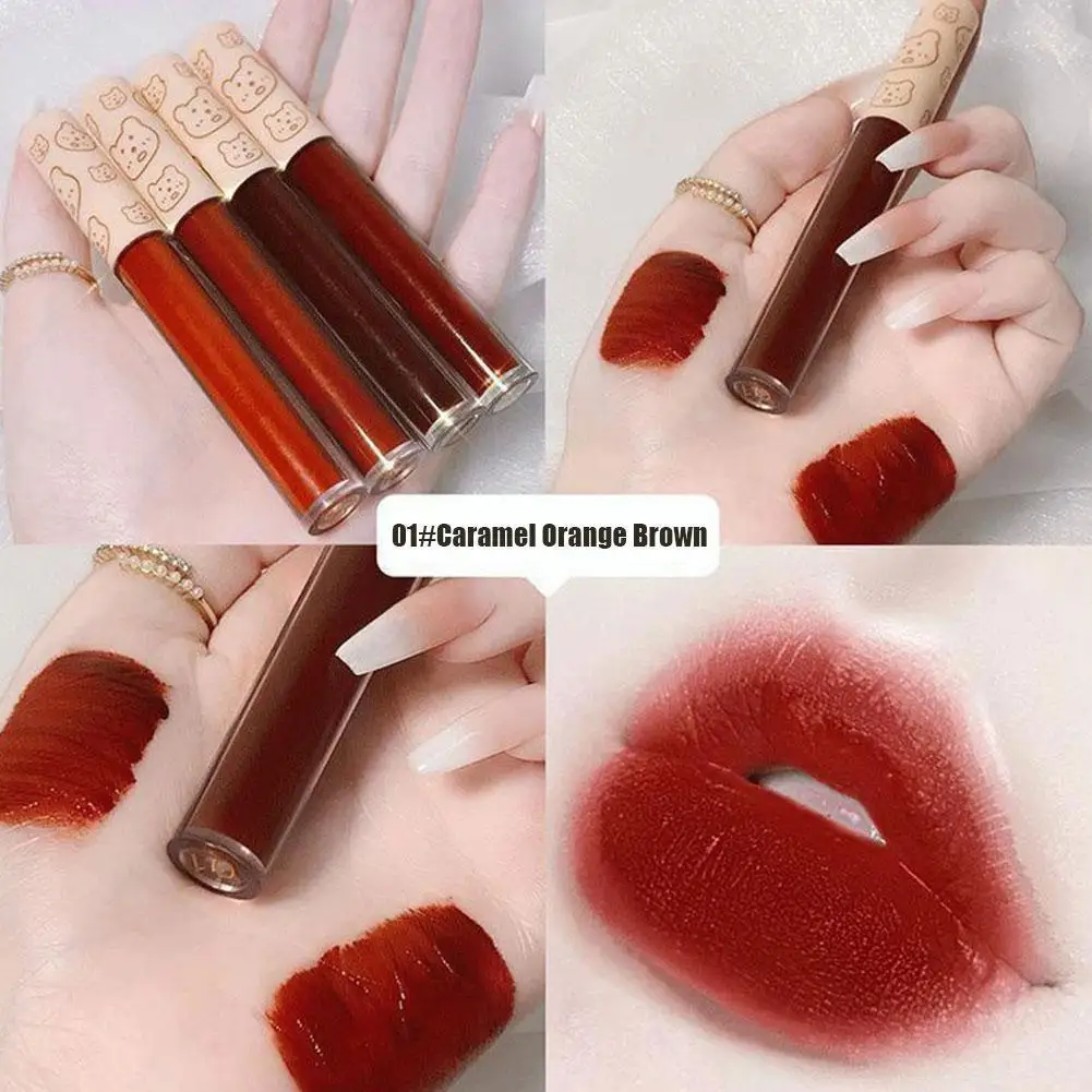 4 Colors Velvet Matte Lip Gloss Waterproof Lasting Nourish Makeup Moisturizing Korean Cup Smooth Non-stick Beauty Lips Cosm T0U5