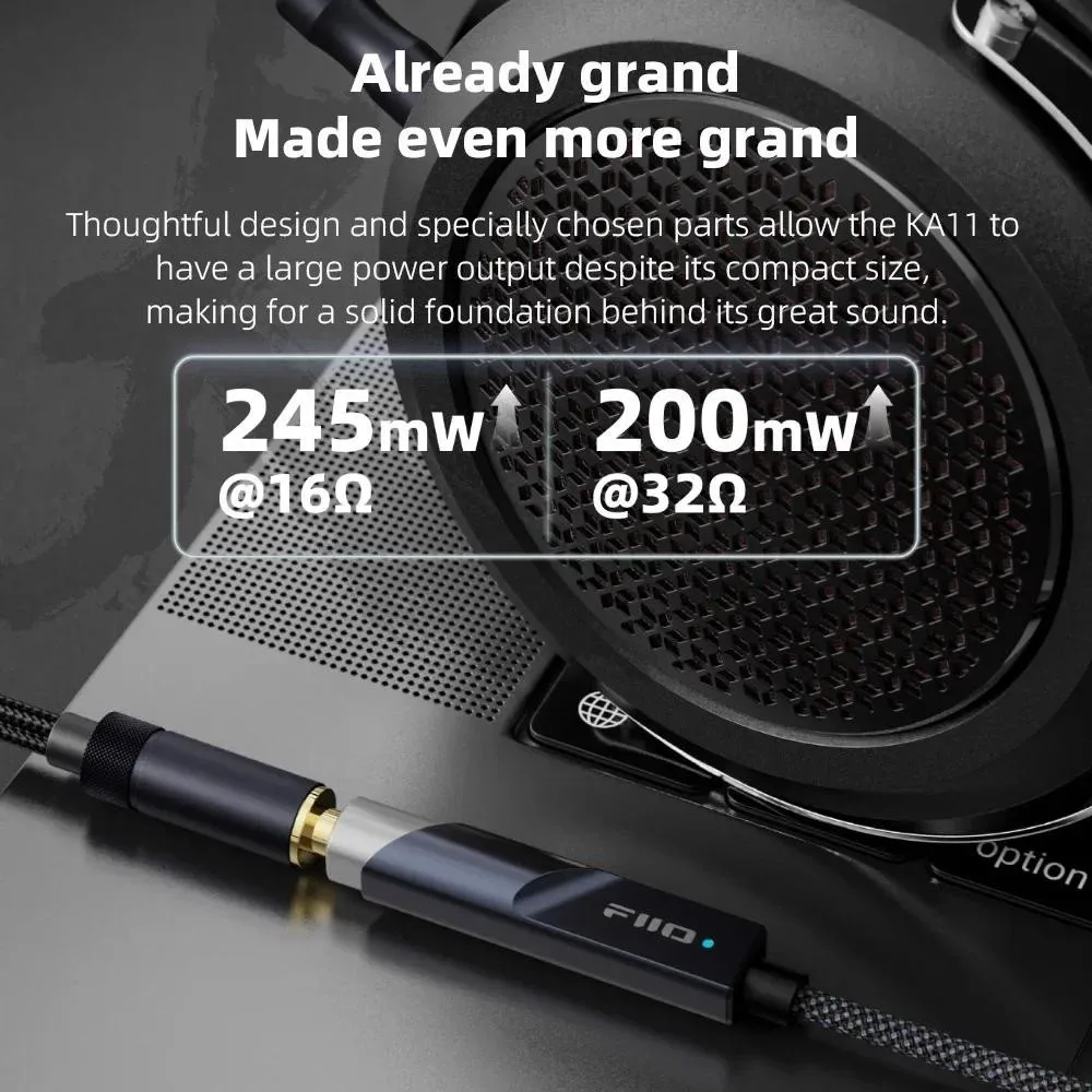 FiiO JadeAudio KA11 USB DAC AMP ヘッドフォンアンプ高解像度オーディオ Type-C から 3.5mm アダプター USB ドングル DAD256 Android/iOS Smsl 用