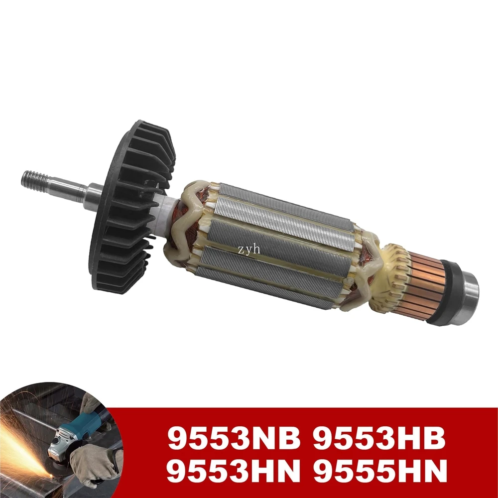 

AC220V-240V Armature Rotor Anchor for Angle Grinder 9553 9555 9553NB 9553HB 9553HN 9555HN 510105-3
