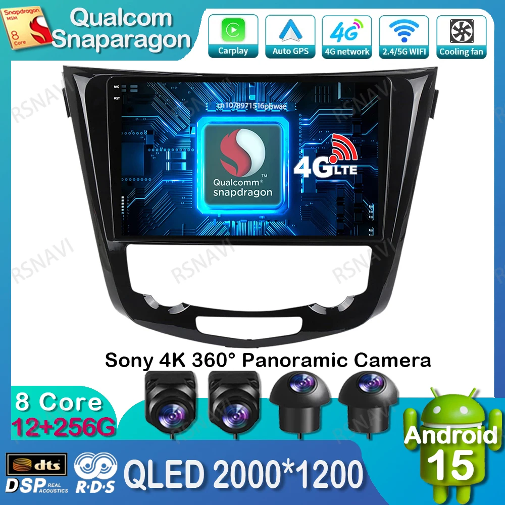 

Android 15 Car Radio For Nissan Qashqai 2 J11 X-Trail T32 Rogue 2013-20211 Viedo Player 4G LTE GPS DVD 5G WIFI Qualcomm Stereo