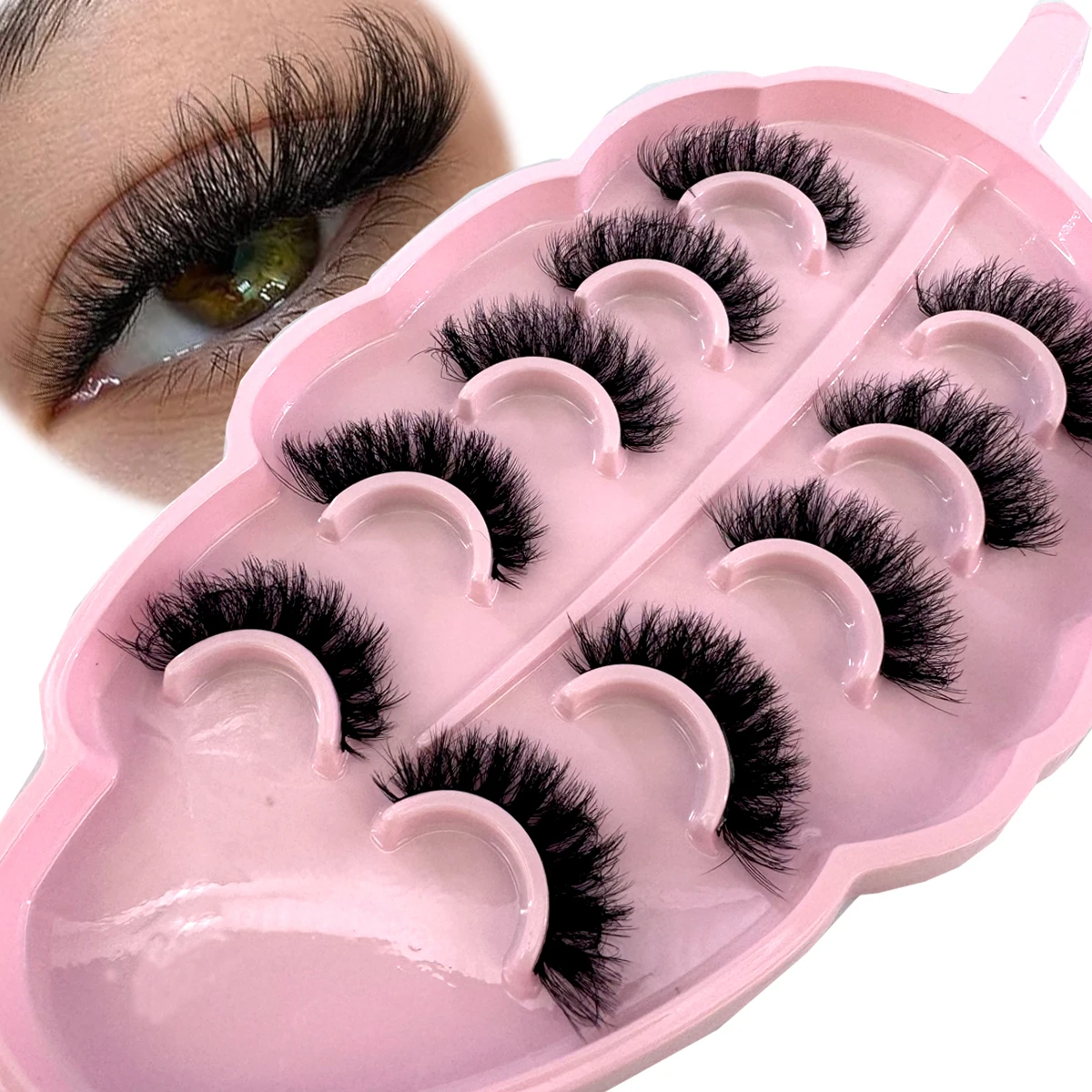 5 Paar Nerzwimpern, falsche Wimpern, natürlich/dick, lange Wimpern, weich, flauschig, dünn, 3D-Wimpern, Wimpernverlängerung, Make-up-Tools – Detail 35