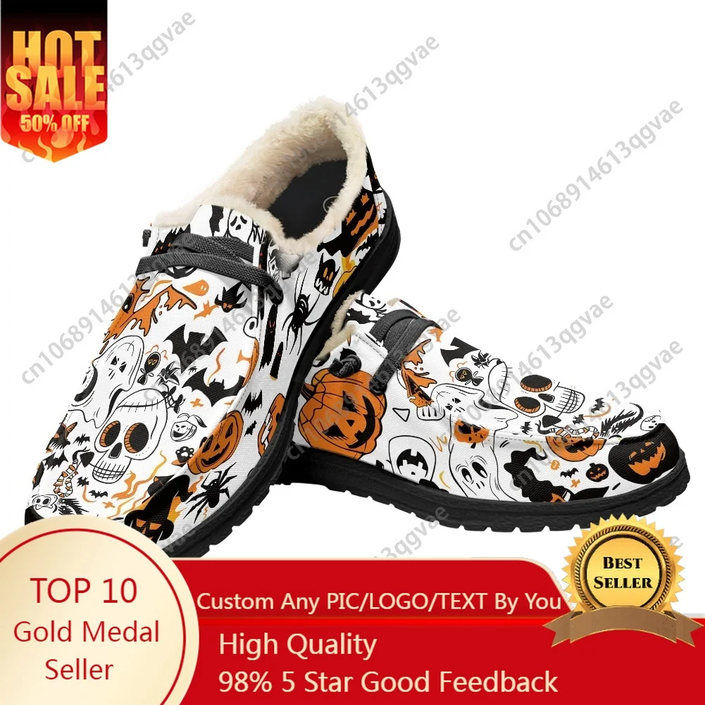 

2025 Halloween Horror Carnival Casual Shoes Plush Flat Shoe Men Woman Breathable Outdoor Lightweight Footwear Custom Shoe