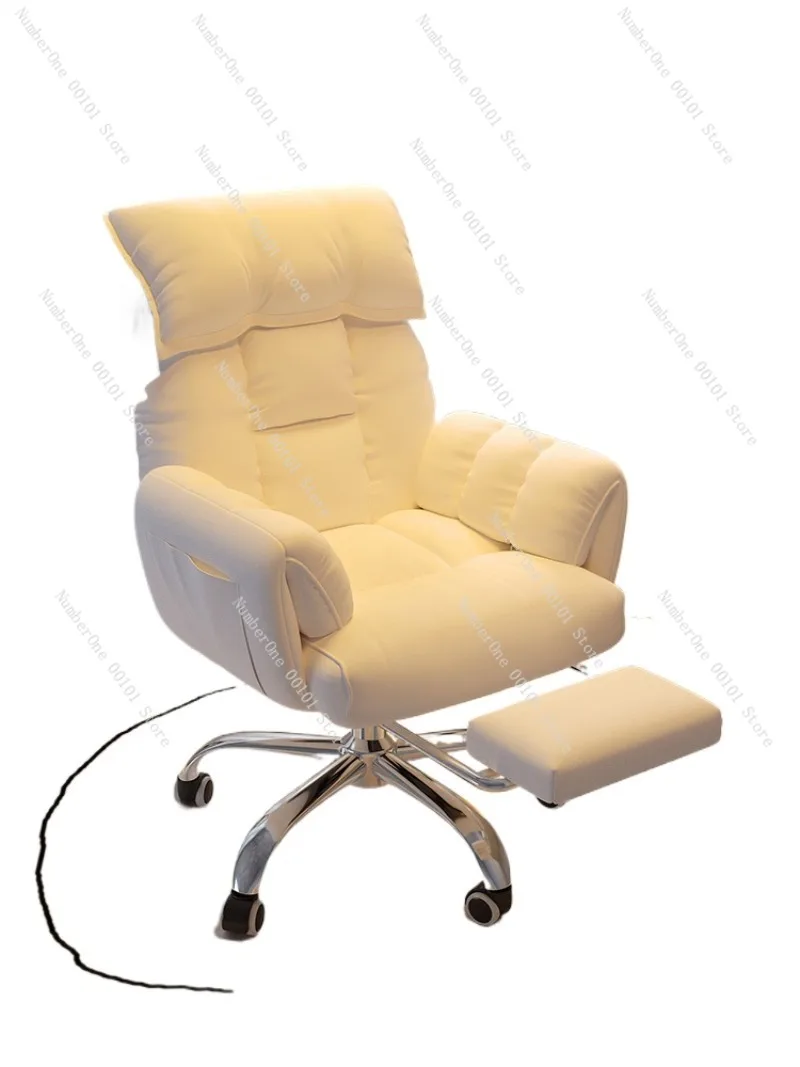 Home Computer Desk Chair,Comfortable Long Sitting Office Study ChairDormitory Gaming Swivel Chair with Soft Cushion Back Support
