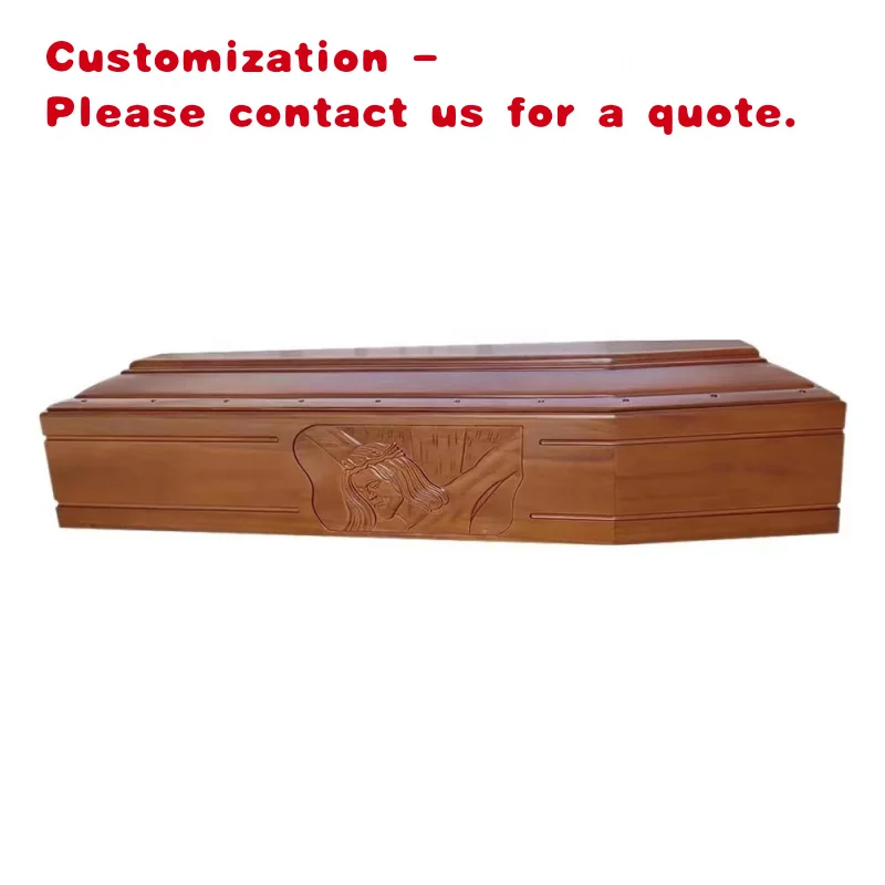 

custom.B&R IT320 European Style Italian Design Funeral Paulownia Wood Coffin Carving 192x56x28cm 25mm Board Thickness