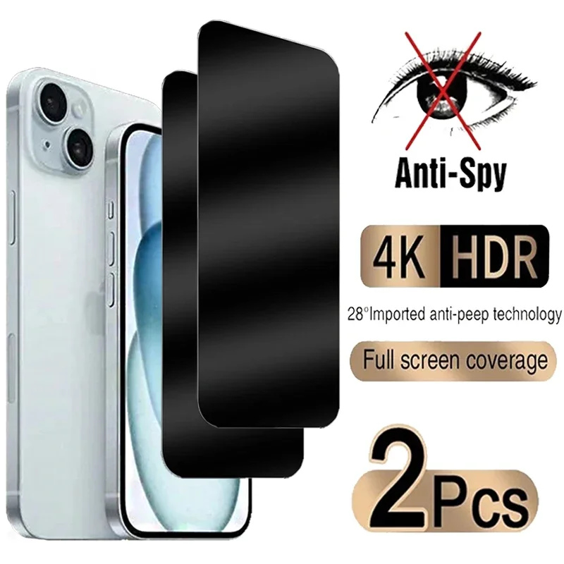 

2Pcs Anti-Spy Glass Screen Protector For iPhone 13 14 15 11 12 Pro Max For iPhone 14 6 7 8 Plus 12 13 Mini XR XS 13 14 Pro Glass