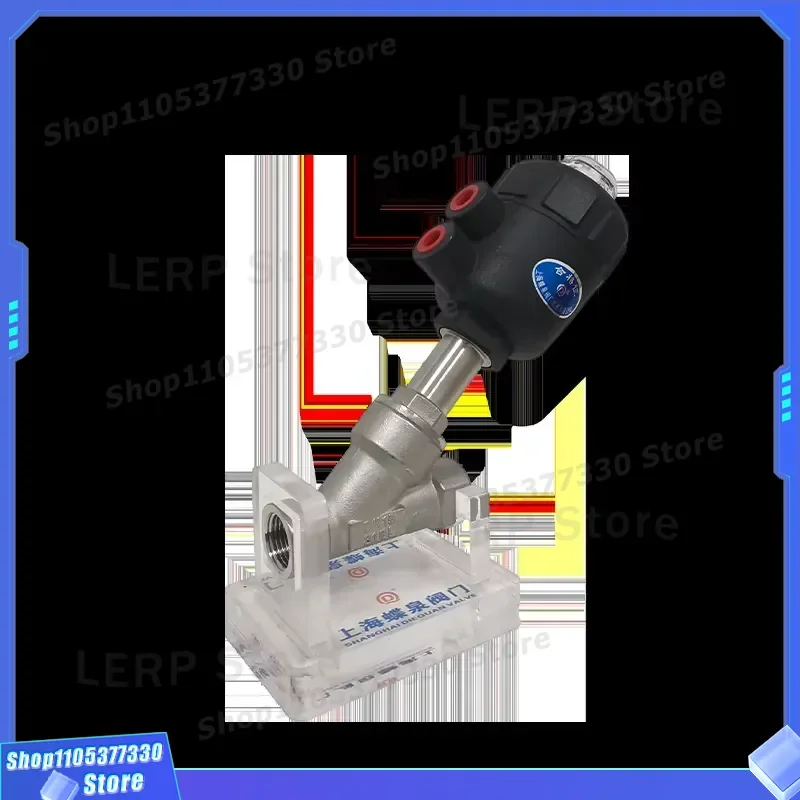 304 Stainless Steel Pneumatic Y Type Angle Seat Valve High Temperature Steam Control Flange Connection Industrial Automation