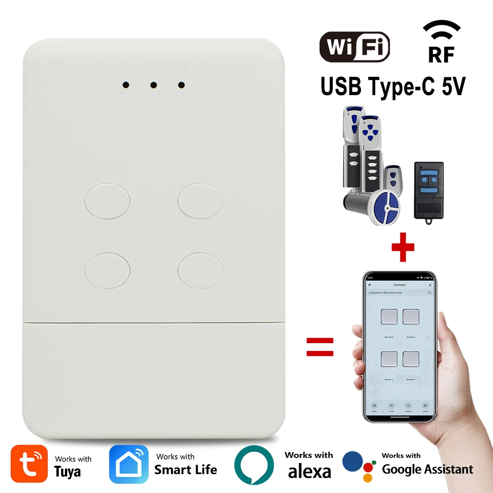 

1-10pcs Normstahl Crawford Tuya Wifi Smart APP Remote Control EA433 4K 2KS 2KM RCU433 2K 4K 433.92mhz Transmitter RF+WIFI 2-in-1