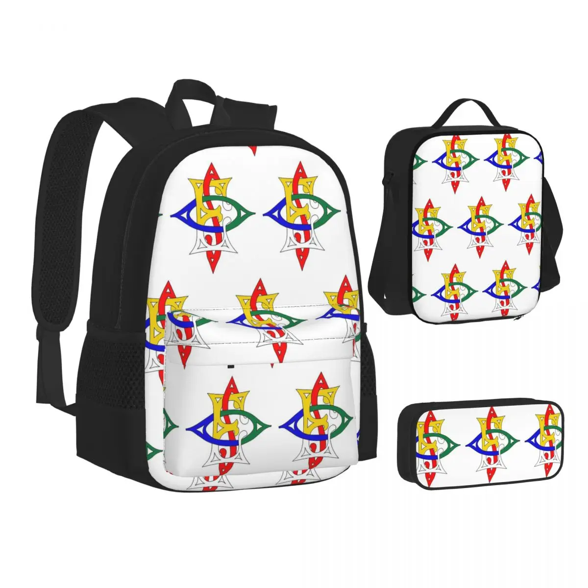 

Order Of The Eastern Star Logo OES Backpacks Boys Girls Bookbag School Bags Kids Rucksack Lunch Bag Pen Bag Three-Piece Set