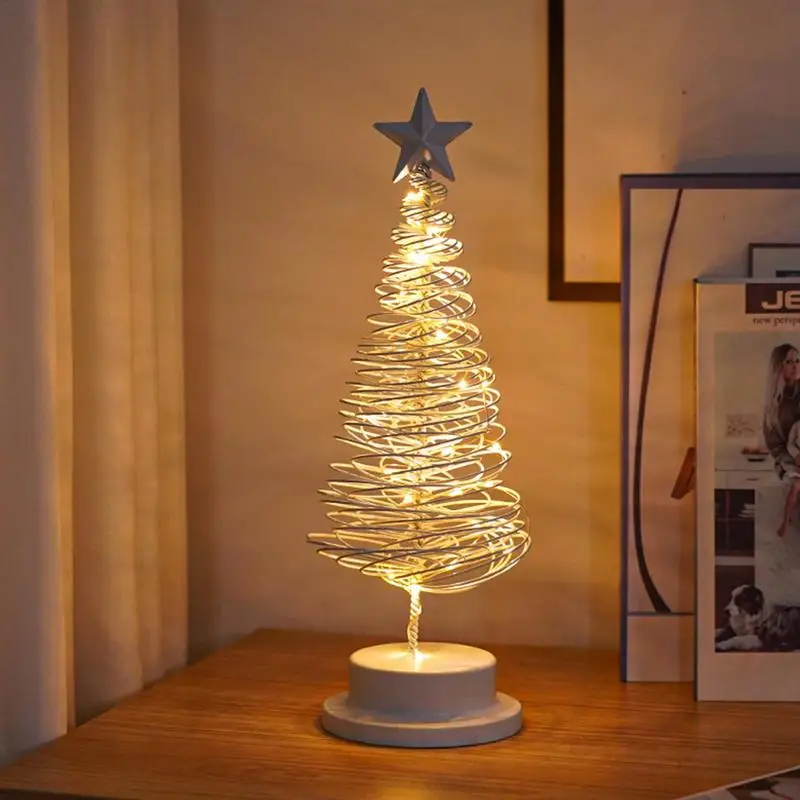 Lampe de table de sapin de Noël pour la décoration intérieure, lumière LED brittop, veilleuse d'arbre de Noël, pièce maîtresse