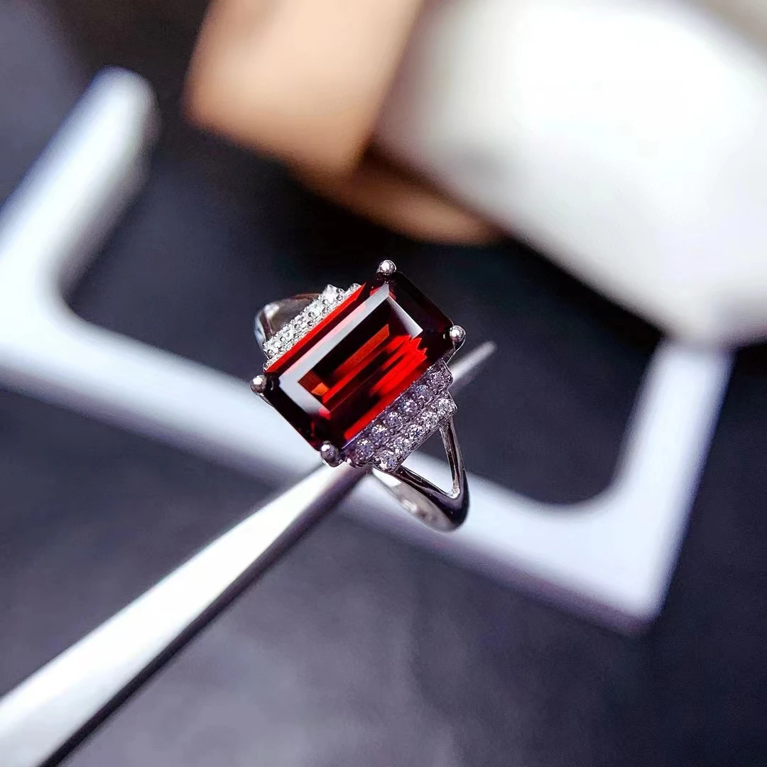 

Natural Garnet ring for women silver 925 jewelry luxury gem stones 18k gold plated free shiping items Party Gift