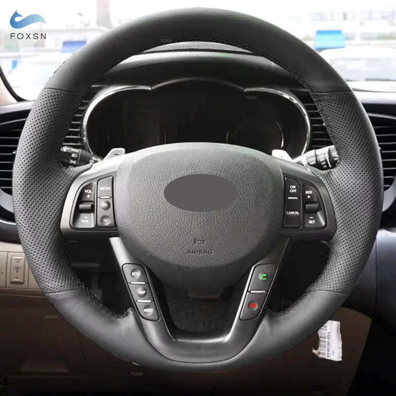 

Перфорированный кожаный чехол для Kia K5 Optima 2008 2009 2010 2011 2012 2013 Ручное шитье автомобиля Цвет Черный