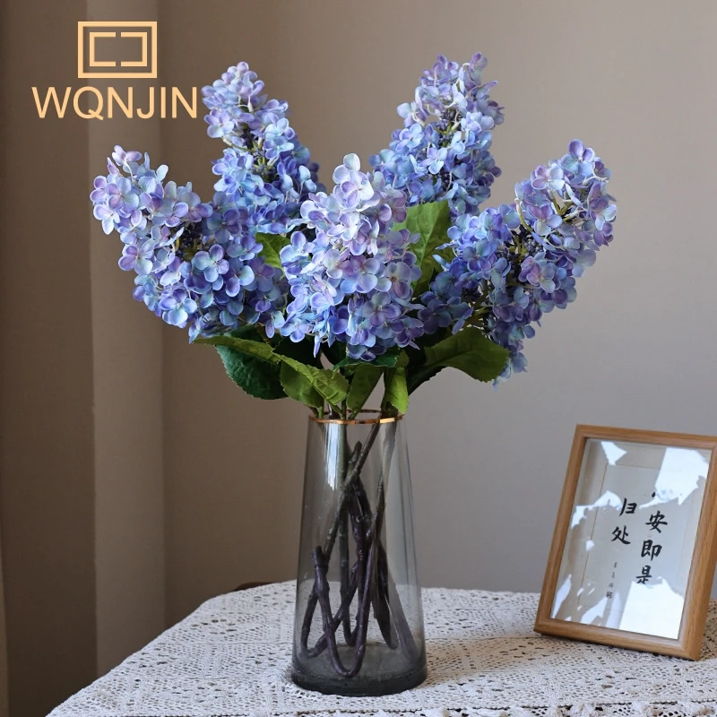 Simulated Flowers, Beautiful Lilacs, Hydrangea, Artificial Flowers, Home Hotel Wedding Decorations, Floral Arrangements