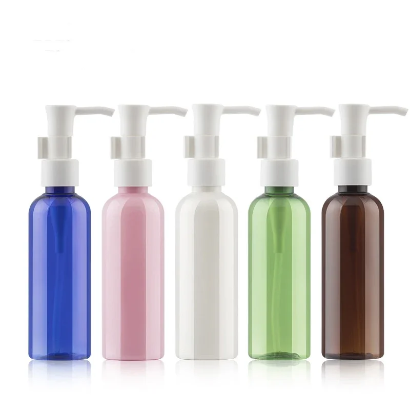 5Pcs 30-100ml Plastic Pressed Pump Empty Bottles Travel Refillable Cosmetic Container for Soap Shampoo Lotion Foam Water Bath