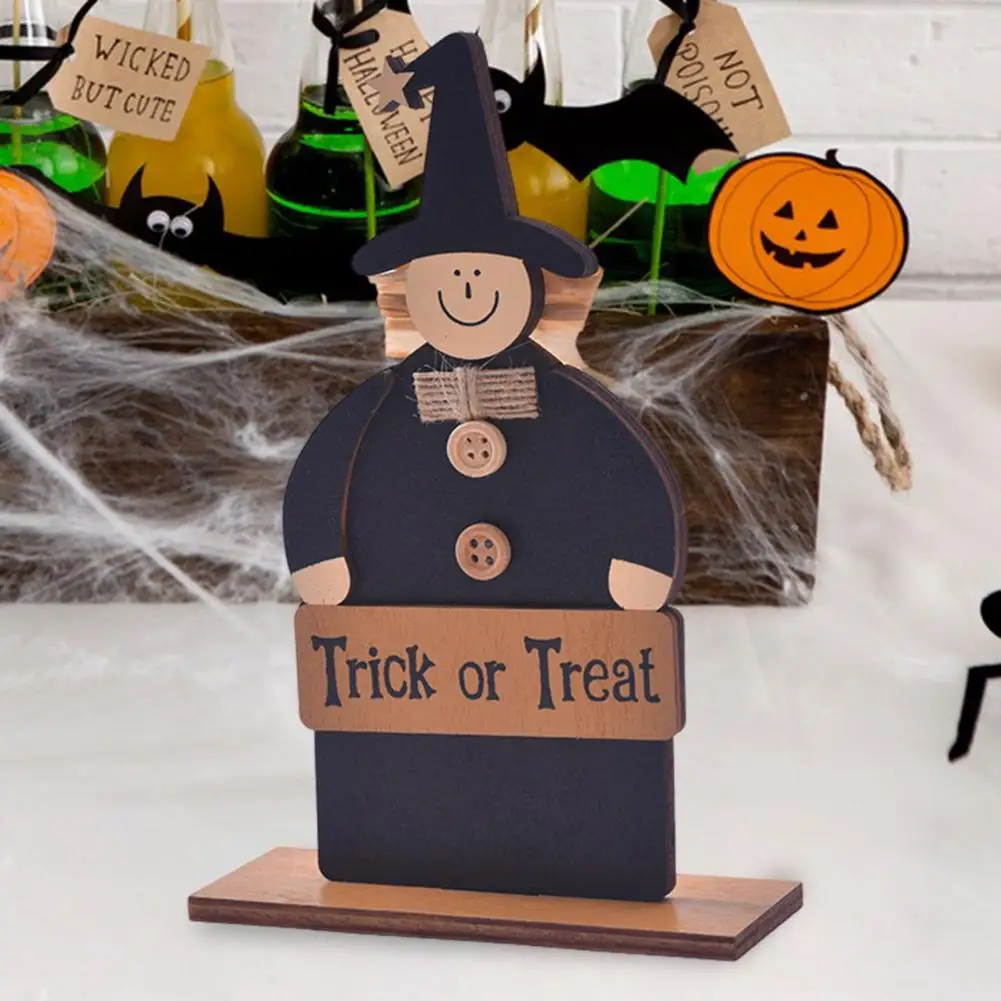 Desktop Halloween Decor Festive Halloween Atmosphere Spooky Halloween Wooden Ghost Witch Sign for Home Decor Cute for Mantel