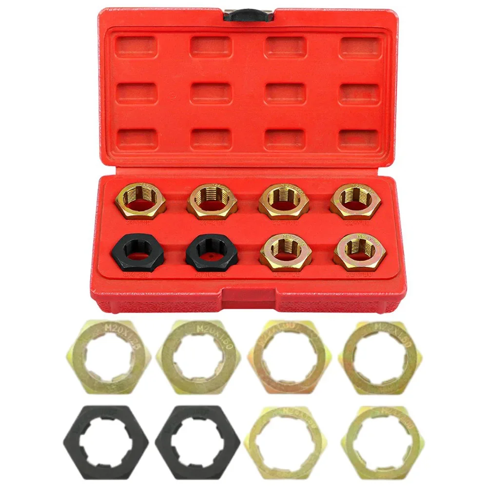 8 Piece Axle Rethread Tool Set Thread Tracer Repair With Box Rethread Axle Rethread Tool Set Alloy Box Metric Storage Tool Set