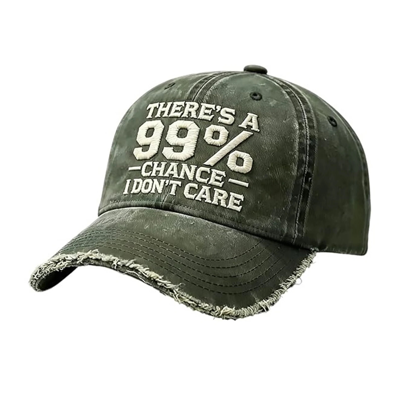 There Is A 99% Chance I Dont Care Adjustable Distressed Denim Hat Soft Breathable Streetwear Hip Hop Trucker Hat for Man Woman